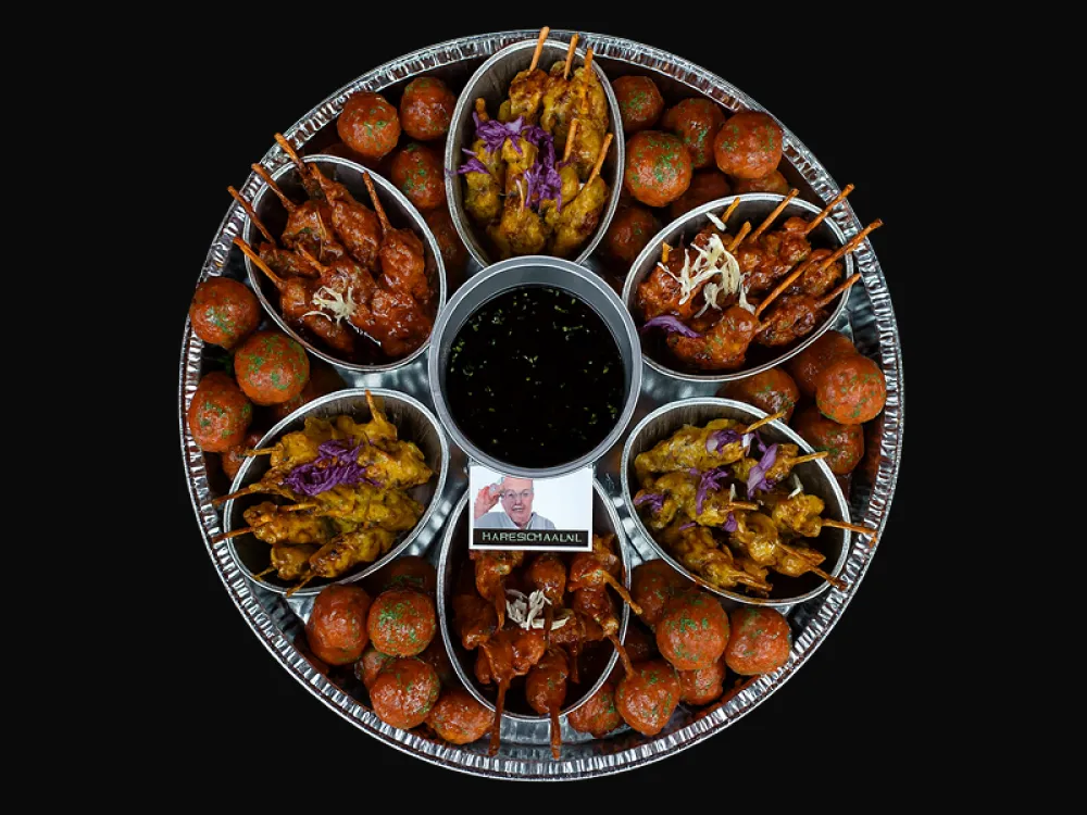 Hapjesschaal voor in de oven - sate & balletjes