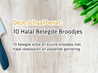 Halal Broodjesschaal - 10 Halal Belegde Broodjes