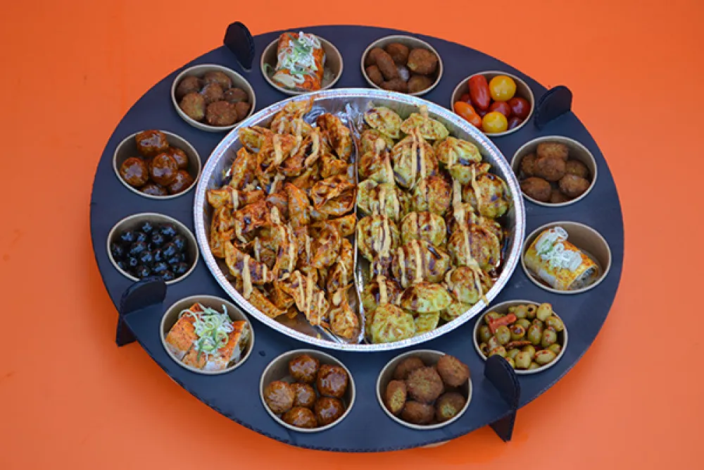 Borrelschaal incl. Dumplings - Grote schaal 60 cm