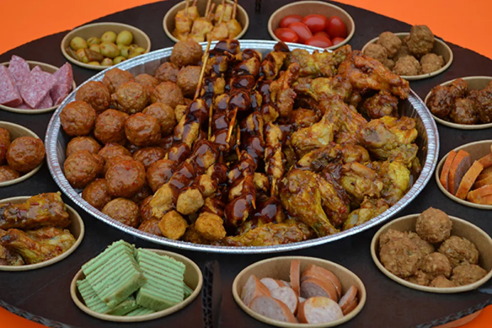 Borrelschaal incl. Warme Hapjes - Grote schaal 60 cm